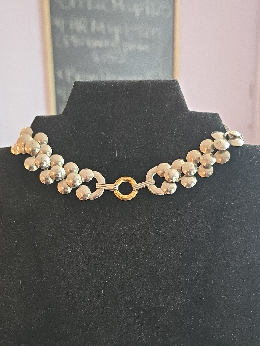 Vintage Mixed Metal Choker Necklace